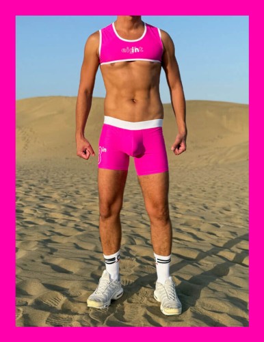 1Lycra Crop Top Pink _ Lycra Bike Shorts Pink1.png